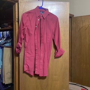 Red fitted stafford men’s dress shirt